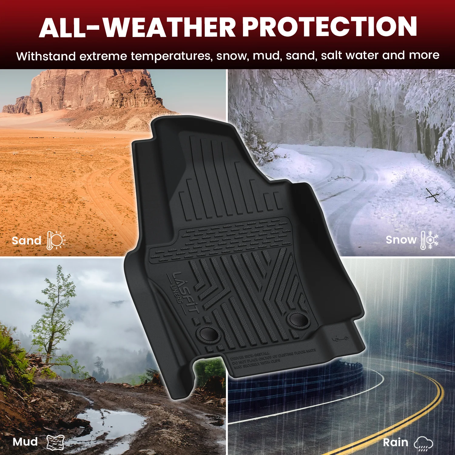 Fit for 2024-2026 Toyota Tacoma All-Weather Floor Mats, Fit Double Cab Only - Image 15