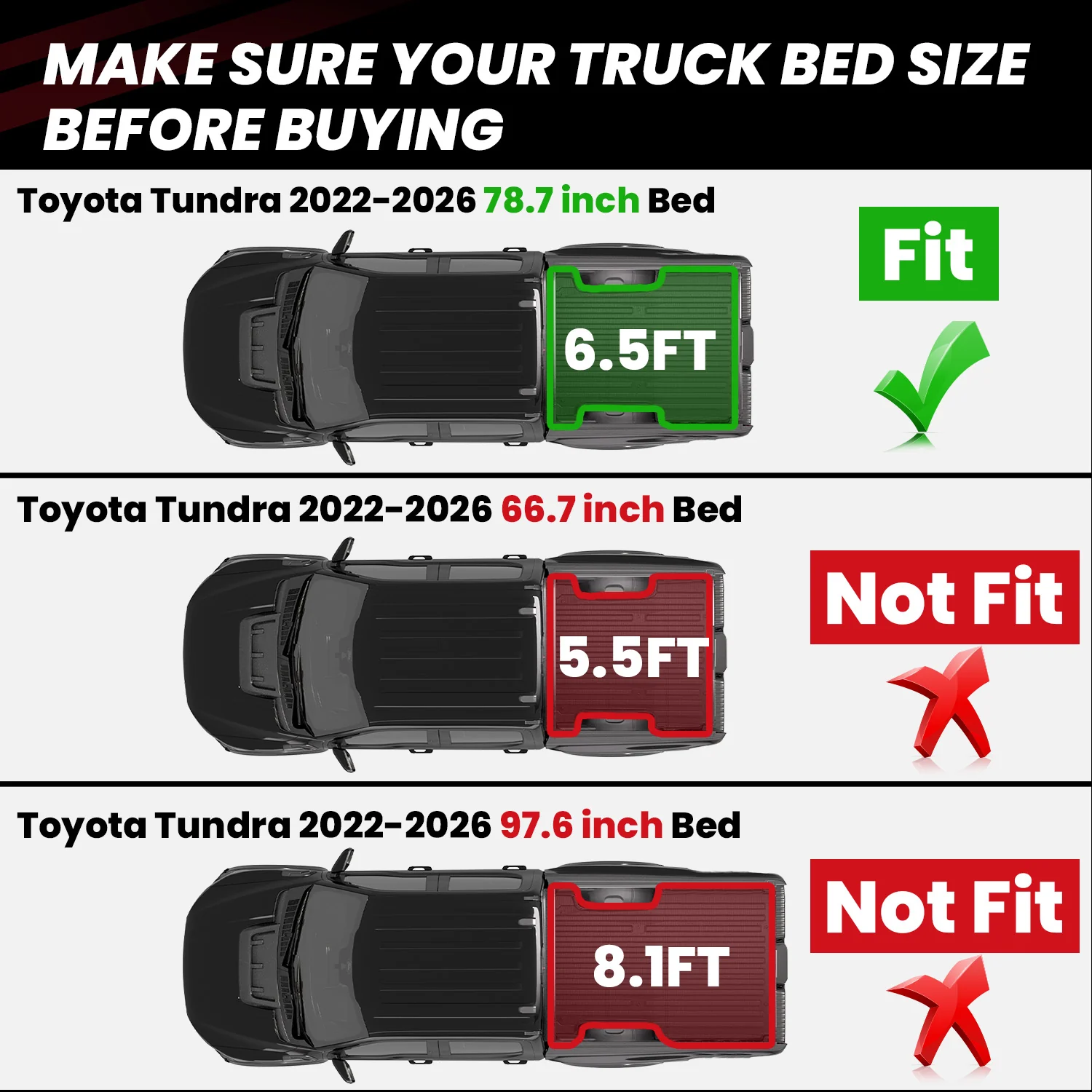 Fit for 2022-2026 Toyota Tundra Heavy Duty Custom Bed Mat or Tailgate Mat - Image 12