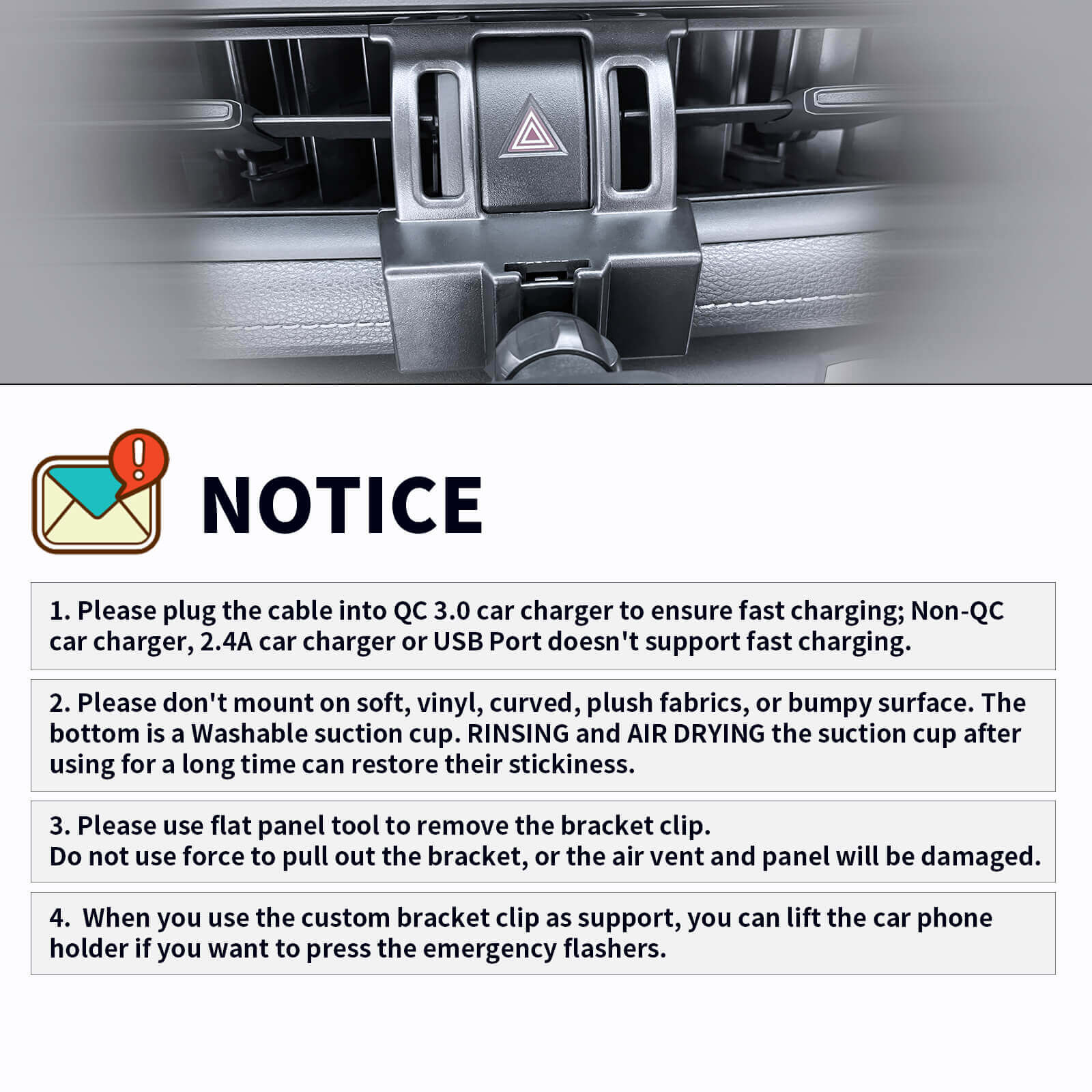 [AC Version] Wireless Car Charger Phone Holder 15W Qi Fast Charging Dash Windshield Air Vent Mount - Image 10