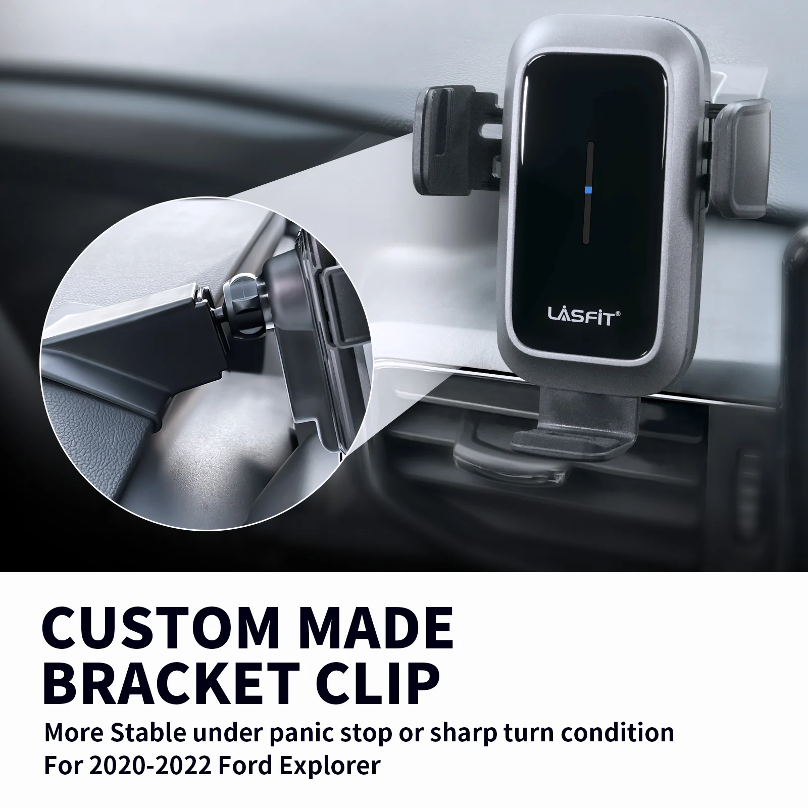 [AC Version] Wireless Car Charger Phone Holder 15W Qi Fast Charging Dash Windshield Air Vent Mount - Image 12