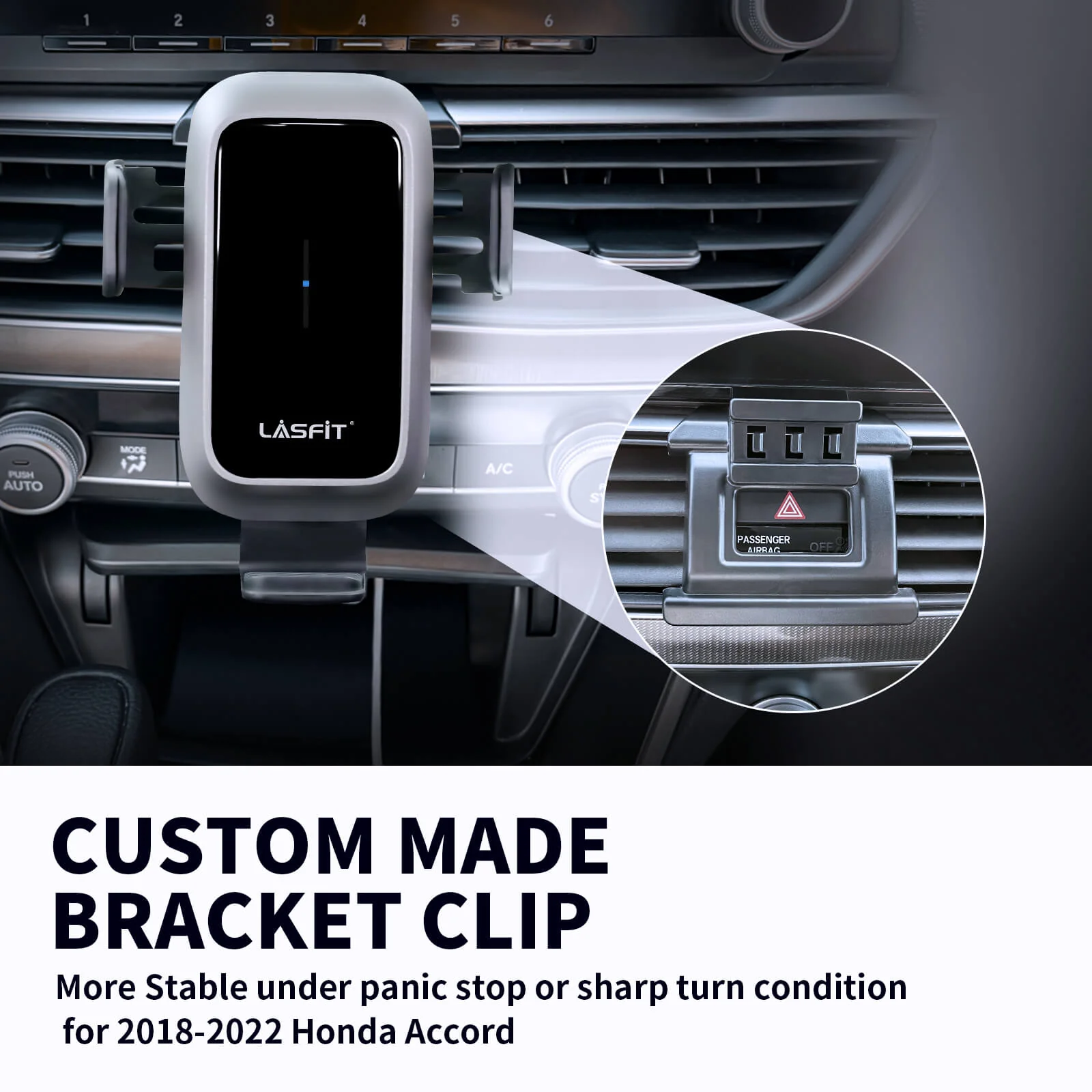 [AC Version] Wireless Car Charger Phone Holder 15W Qi Fast Charging Dash Windshield Air Vent Mount - Image 16